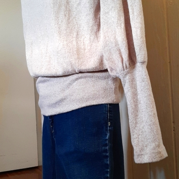 **3/$25**  Romantic High Neck Sweater - Wide Fitted Waistband and Cuffs - Small - Picture 3 of 7